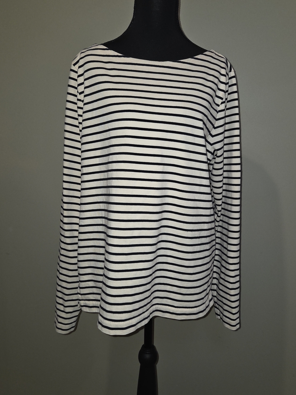 J. Crew Nautical Stripe Long-Sleeve Top - Cream & Black